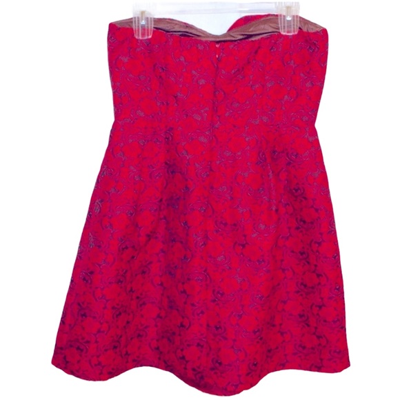 Nordstrom’s Pink Owl Red Bow Strapless Dress - Picture 2 of 5